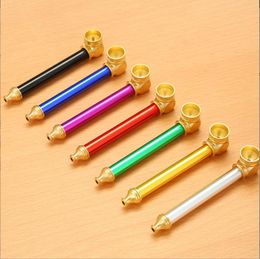 2022 Smoking pipes Metal pipe Aluminium alloy horn straight portable cigarette holder