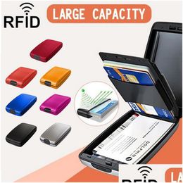 Money Clips Rfid Aluminium Wallet Mtifunction Money Clips Card Fashion Bank Case Drop Delivery Jewellery Dhgarden Dhsaf
