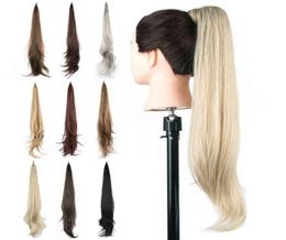SOOWEE Longale queue en couches Extension de cheveux synthétique queue blonde de cheveux flexible queue de cheveux 220208