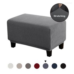 Chair Covers Elastic Ottoman Footstool Cover Rectangle Footrest Case Protector Sofa Foot Rest Stool Storage Slipcover