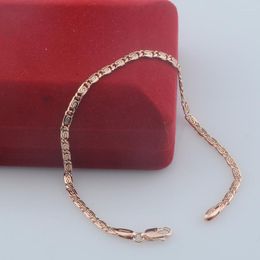 Link Bracelets FJ 3mm Smart Women 585 Rose Gold Colour Snail Bracelet Chains Wristband