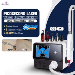 Portable Picosecond Laser Professional Tattoo Removal Equipment Pico Eyebrow Tattoo Removal Machine 532 755 1064 1320 Q Switch Yag Laser