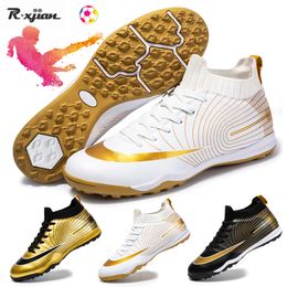 Dress Shoes Ultralight Men Football Sports Gold FGTF Outdoor Boy Nonslip Hightop Soccer Training Boots Sneakers 3045# 221125