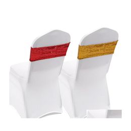Sashes Cadeir Sashes Decoração de casamento Cadeiras esticadas Banda de gravata borbole em Promoção