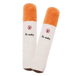 1Pc 30Cm Smoking Cylindrical Sleeping Cigarette Pillow Boyfriend Birthday Gift Plush Toys Creative Funny Dolls J220729