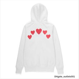 Mens Hoodies Sweatshirts 23s Designer Play Commes Jumpers Des Garcons Letter Embroidery Long Sleeve Pullover Women Red Heart Loose Sweater hj