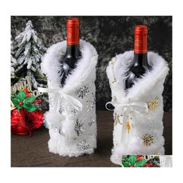 Christmas Decorations Christmas Decorations 1Pc Red Wine Bottle Ers Santa Claus Fashion Coat Champagne Er For Xmas Home Party Dinner Dhbus