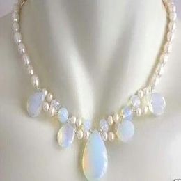 beautiful jewelry Wholesale new Opal FreshWater Pearl Cluster Necklace