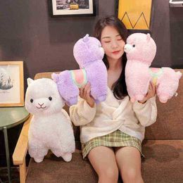 1Pc 3550Cm Cute Saddle Alpaca Plush Doll Toy Soft Alpaca Dolls Cuddly Animal Toy ldren Birthday gift Sofa Cushion J220729