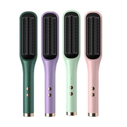 Professional Hair Straightener Comb Fast Heating Ceramic Curling Comb Multifunctional Dry Wet Use Women's Makeup Combs