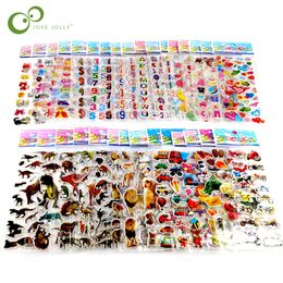 Kids Toy Stickers 25 Sheets 3D Cartoon Waterproof Bubble PVC DIY Sticker Princess Car Girls Boys Children Gifts GYH 221125