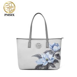 designer bag PMsix PU Leather Women Handbags Female printing Bags Shoulder Designer Luxury Lady Tote Large Capacity Zipper shoulder Bag