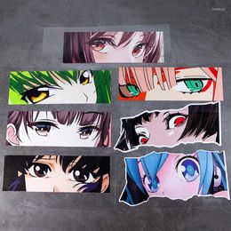 Gift Wrap Car Stickers JDM Japanese Anime Two-dimensional Girls Eyes Waterproof Reflective Window Glass Motorcycle Box Decorate