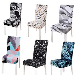 Chair Covers Spandex FabricStretch Removable Washable Dining Room Slipcovers Set Of 4/6