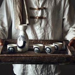 Hip Flasks KINGLANG Japanese HENGFENG Style Handpainted Ceramic Small Sake Bottle jug Wine White 221124