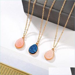 Pendant Necklaces Ms. Simple Droplet Pendant Crystal Fashion Stainless Steel Valentines Day Birthday Easter Gift Necklace Dr Dhgarden Dhwy2