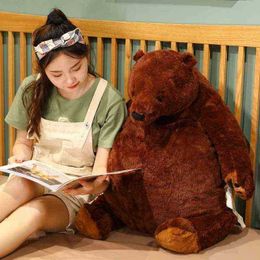 40100Cm Giant Dark Brown Bear Plush Toy Soft Teddy Bear Super Large Cuddles Cushion ldren Birthday Gift J220729