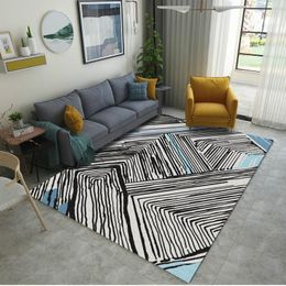 Carpets Modern Minimalist Living Room Rug Nordic Ins Geometric Pattern Mat Home Store Display Carpet Non-slip Velvet Customise Floor