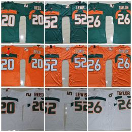 Ncaa 52 Ray Lewis Jersey 26 Sean Taylor 20 Ed Reed White Green Mens College Football Jerseys Mesh