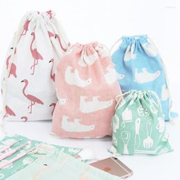 Storage Bags 10PCS Cotton Rope Bundle Pockets Students Small Cloth Dormitory Sundry Underwear Hanging Organizer 60XX