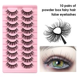 Thick Curly Mink False Eyelashes Naturally Soft & Vivid Reusable Hand Made Multilayer 3D Fake Lashes Full Strip Eyelash Extensions Makeup Accessory for Eyes