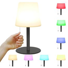 Table Lamps Outdoor RGB Color Change Lamp Rechargeable Battery Atmosphere LED Night Light Bedroom Eye Protection USB Glowing Luminaire