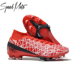 Dress Shoes Speedmate Top Quality Fg Soccer Comfortable Football Boots High Ankle Outdoor Sport Training Cleats 221125