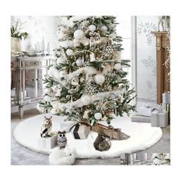 Christmas Decorations Christmas Decorations Tree Skirt Plush Faux Fur Xmas Carpet Merry Ornament Navidad Home Decor Arrival Drop Del Dhvq6