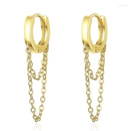 Hoop Earrings Womens' Fashion Simple Lovely With Chain Tassel Small Tiny Huggies Charming Earring Piercing For Lady Girls Gifts
