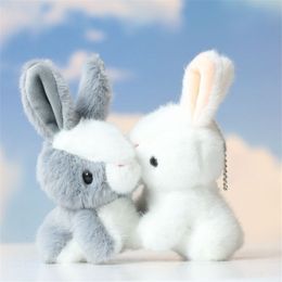 Plush Dolls 14cm Stuffed Long Ear Rabbit Soft Toys Sleeping Cute Bunny Cartoon Animal Children Baby Birthday Gift 221125