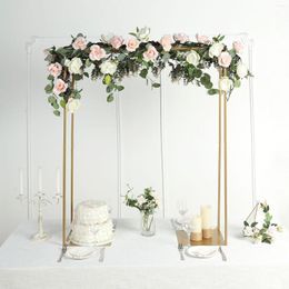 Party Decoration 2022 Romantic Candle Light Dinner Props Holder Plinth Stand Wedding Table Flower Centrepiece Floral Metal Display Shelf