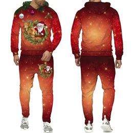 Men's Tracksuits New Year's Couple Outfits Christmas 3D Printing Fashion Women Plus Size S-7XL Harajuku 010