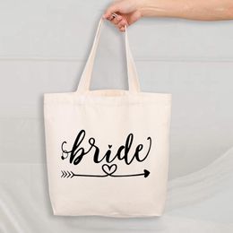 Storage Bags Bridal Bachelorette Party Shopping Tote Canvas Bag Casual Wedding Female Shoulder Team Bride Graphic Fashion Women Handbag