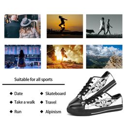 men women DIY custom shoes low top Canvas Skateboard sneakers triple black customization UV printing sports sneakers kele339