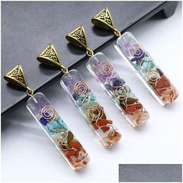 Pendant Necklaces 2021 Orgonite Chakela Ogan Seven Chakra Necklace Crystal Semiprecious Stone Gravel Meditation Sevens Chakr Dhgarden Dh9Dd