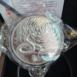 New Crafts 1000g chinese silver coin silver 99.99% zodiac snake art