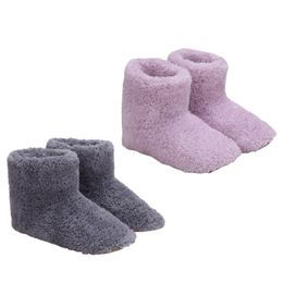 Slippers USB Heated Foot Warmers Indoor Electric Heating Shoes for Women Men Cosy Washable Universal Snow Booties 221124
