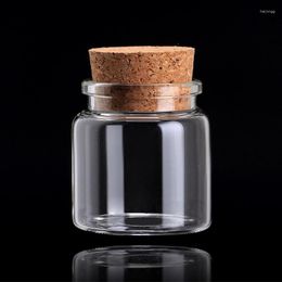 Storage Bottles Silicon Glass Bottle 50ml Necking Flower Tea Wide Mouth Candy Cork