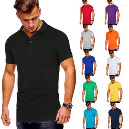 Men's Polos Men Polo Shirt Short Sleeve Clothing Summer Streetwear Casual Fashion Tops Breathable Polyester Fabric