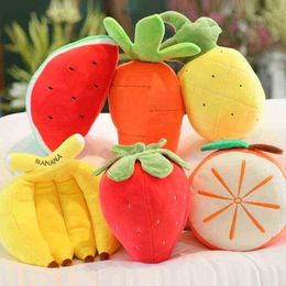 20Cm Mini Fruit Dolls Vegetable Cuddle Apple Ba Strawberry Pepper Orange Watermelon Carrot Pineapple Cherry Simulation J220729