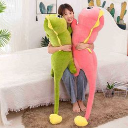 60150Cm Big Size Kawaii Dinosaur Cuddle Soft Cartoon Animal Long Dinosaur Filled Doll Pillow For ldren Boy Birthday Gift J220729