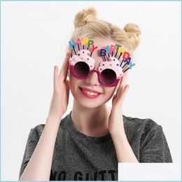 Other Event Party Supplies Cute Happy Birthday Sunglasses Creative Cream Cake Funny Glasses Wedding Carnival Party Decoration New Dht6I