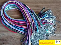 100 Stück bunte Wachs-Leder-Halskette, Schnalle, Garnelen-Anhänger, Schmuck, Lederband, Schlüsselband mit Kette