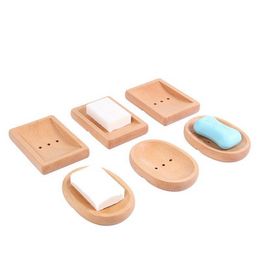 Natura Wooden Bathroom Shower Soap Dishes Box Storage Plate Drain Tray Holder Case for Bath Shower Plate bb1125