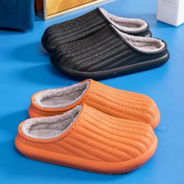 Slippers impermeabilizados em casa inverno mulheres calorosas algodão interno não lips ladies Memória macia Sapatos de espuma de espuma 221124