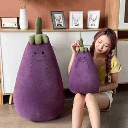 284580Cm Ins New Vegetables Cartoon Hugs Cute Soft Simulation Purple Eggplant Vegetable Pillow Stuffed Dolls Gift For ldren J220729