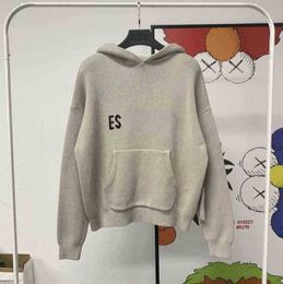 Ess Jumpers Hoodie Loose Turtleneck Sweaters Casual Knits Hoody Lazy Style for Men Women Essentials Lightweight Sweatshirts cw031