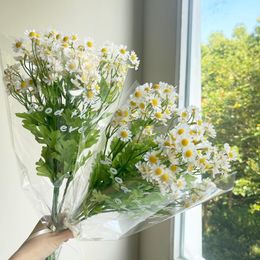 Decorative Flowers 3 Bunch 42 Heads Chamomile Artificial Flower Plastic Mini Daisy Bouquet For Home Wedding Decor DIY Floral Arrangement