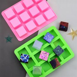 Ice Cube Silicone Mold Handmade Soap Square Candy Jelly Pudding Chocolate Cake Decor Resin Crafts Non-Stick Baking Tools MJ1172