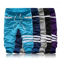 Men's Pants Men Calf Length Joggers Baggy Hip Hop Jogger Sweat Pant With Striped Sportwear Casual Cropped Trousers For Man